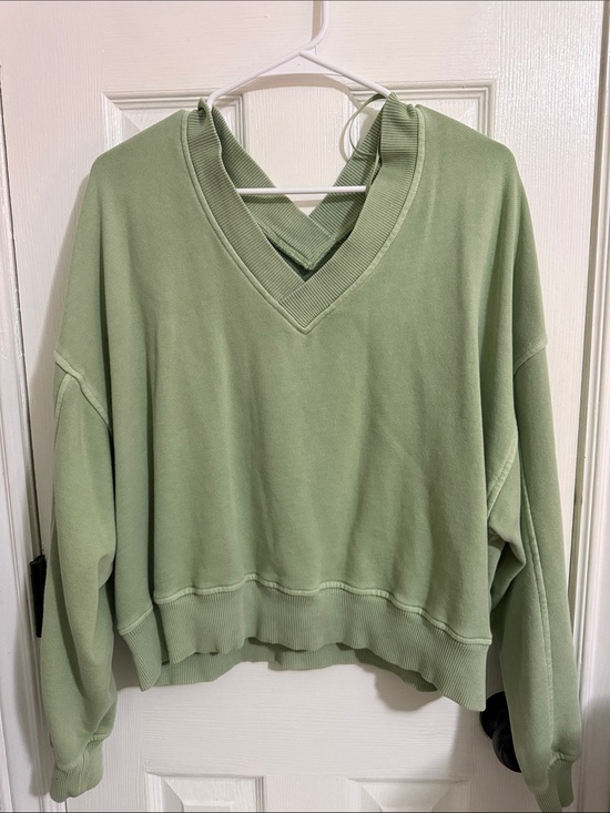 aerie Sweaters - aerie Sage Green V-Neck Relaxed Pullover Sweater
